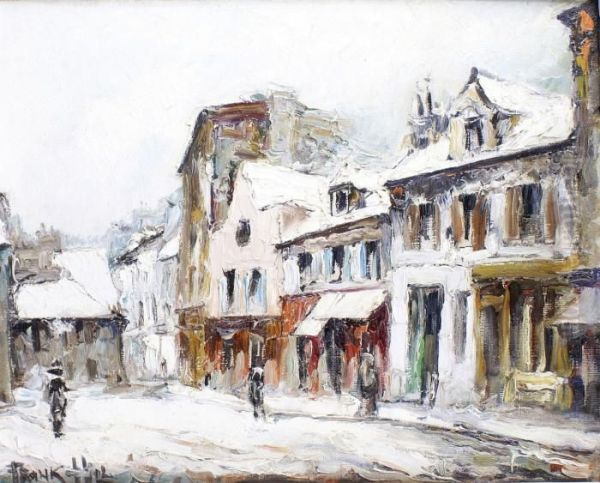 Paris, Montmartre Sous La Neige Oil Painting by Frank Will