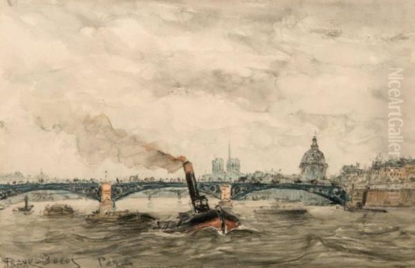 Vapeur Sur La Seine Oil Painting by Frank Will