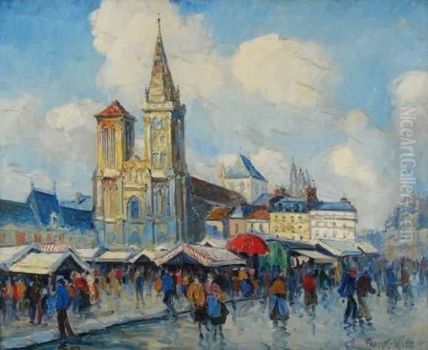 Le Marche A Rouen Oil Painting by Frank Will