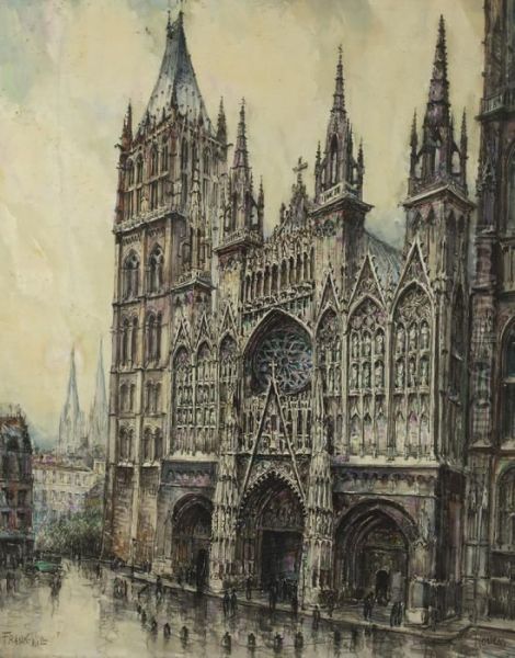 La Cathedrale De Rouen Oil Painting by Frank Will