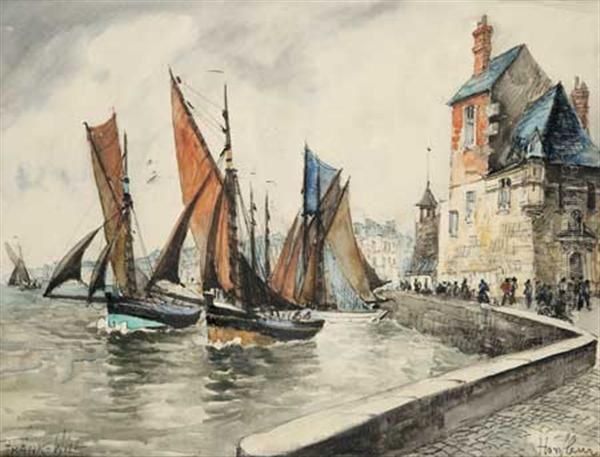 Le Port De Honfleur Oil Painting by Frank Will