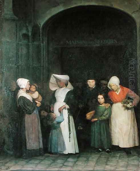 The House of Refuge, c.1840 Oil Painting by Alphonse Louis Pierre Trimolet