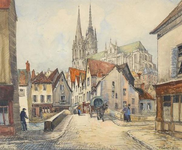 Blick Auf Die Kathedrale Von Chartres. Oil Painting by Frank Will