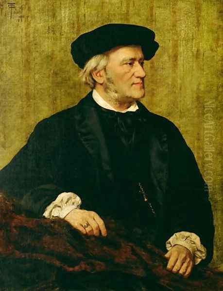 Portrait of Richard Wagner 1813-83 1883 Oil Painting by Giuseppe Tivoli