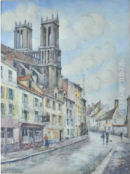 Mantes, Rue De Fort Oil Painting by Frank Will