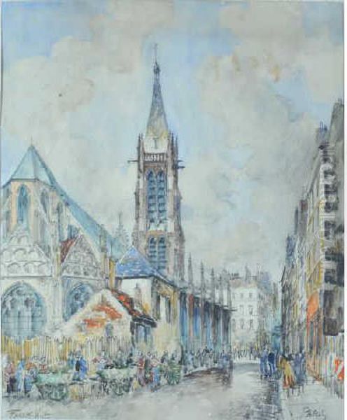 Chevet D'eglise, Paris Oil Painting by Frank Will