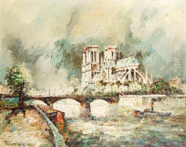 Notre-dame Vue Des Quais Oil Painting by Frank Will