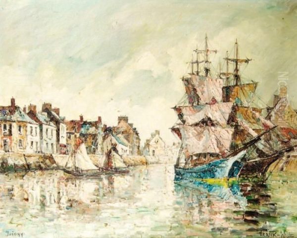 Le Port De Joigny Oil Painting by Frank Will