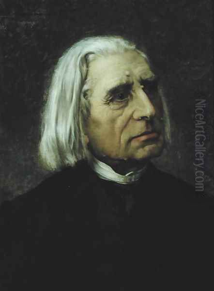 Portrait of Franz Liszt 1811-86 Oil Painting by Giuseppe Tivoli