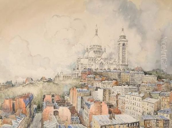 Vue De Montmartre Oil Painting by Frank Will