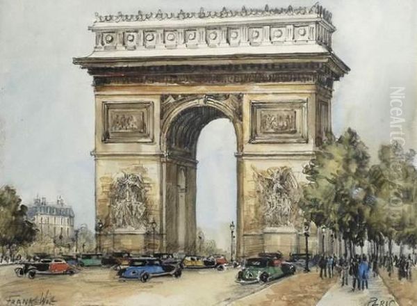 Paris, L'arc De Triomphe Oil Painting by Frank Will