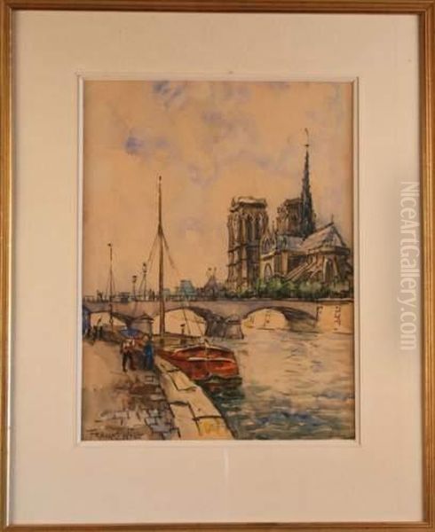 Vue De Notre-dame Oil Painting by Frank Will