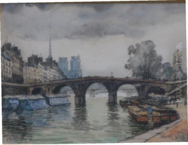 Vue Des Quais Pres De Notre-dame Oil Painting by Frank Will