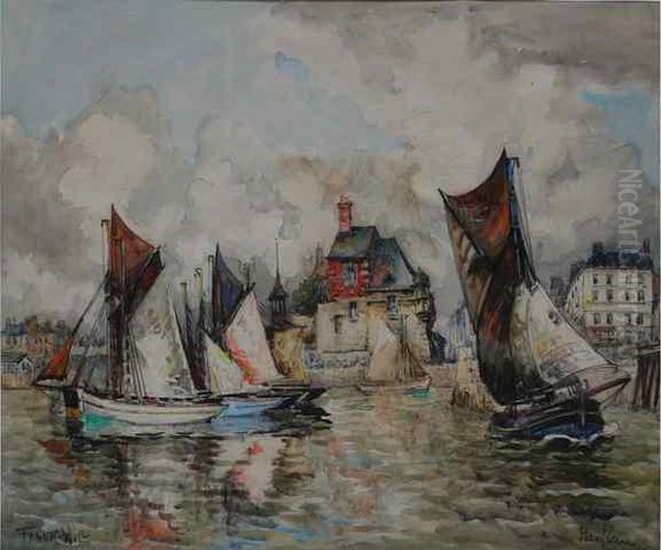 Le Port De Honfleur Oil Painting by Frank Will