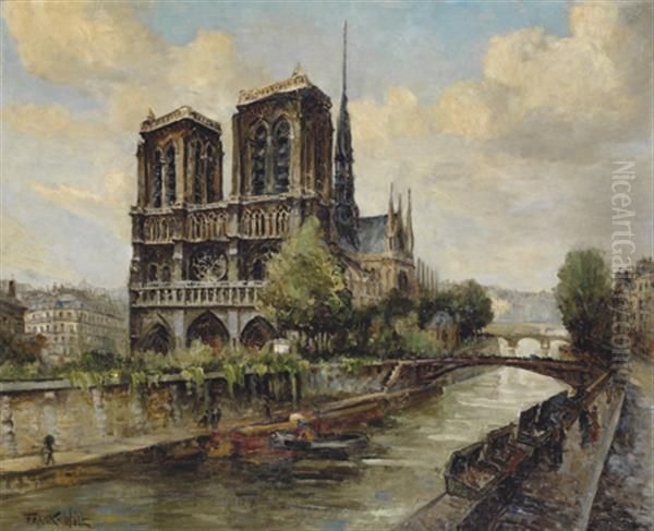 Notre-dame De Paris Oil Painting by Frank Will