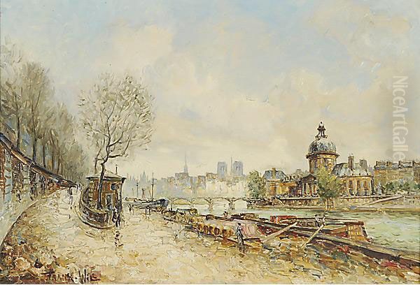 Les Quais De La Seine Oil Painting by Frank Will