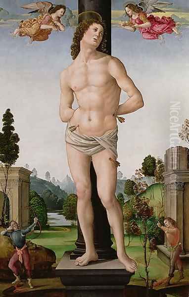 Martyrdom of St. Sebastian, c.1490-95 Oil Painting by di Piero Tommaso