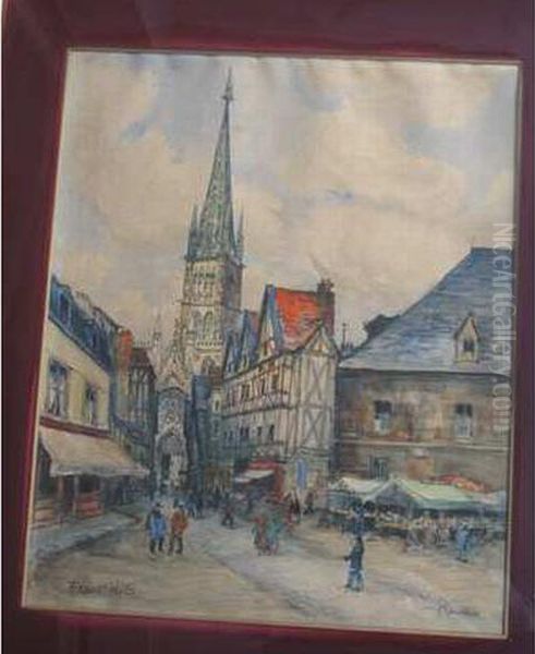 La Cathedrale De Rouen Oil Painting by Frank Will