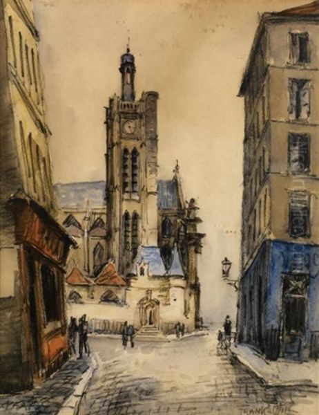 L'eglise Saint Julien Des Pauvres, L'ile Saint Louis Oil Painting by Frank Will