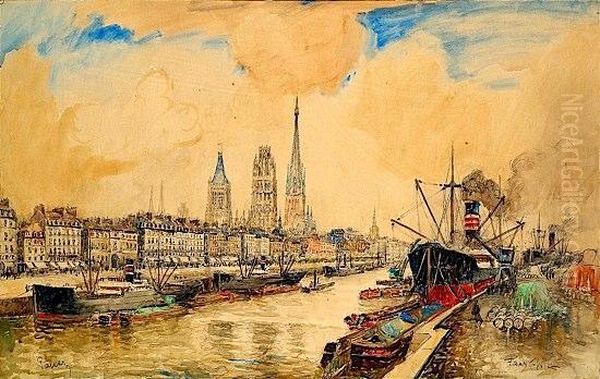 Rouen, Le Port Oil Painting by Frank Will