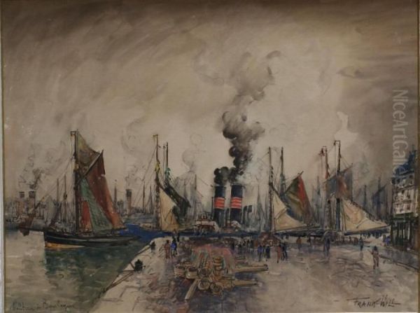 Chalutiers A Boulogne Oil Painting by Frank Will