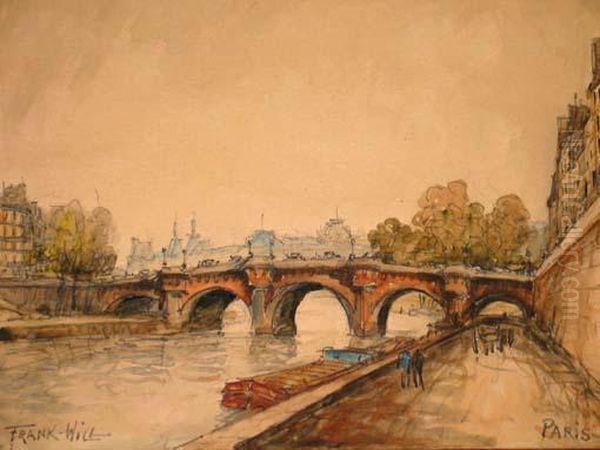 Les Quais De Seine Oil Painting by Frank Will