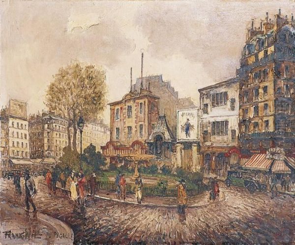 Paris, La Place Pigalle Oil Painting by Frank Will