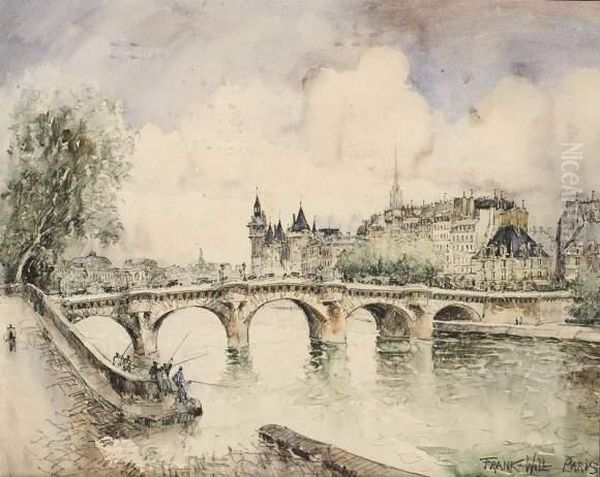 Le Pont Neuf A Paris. Oil Painting by Frank Will