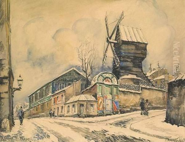 Vue Du Moulin De La Galette Oil Painting by Frank Will