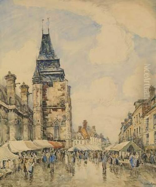 Vue De Ville Oil Painting by Frank Will