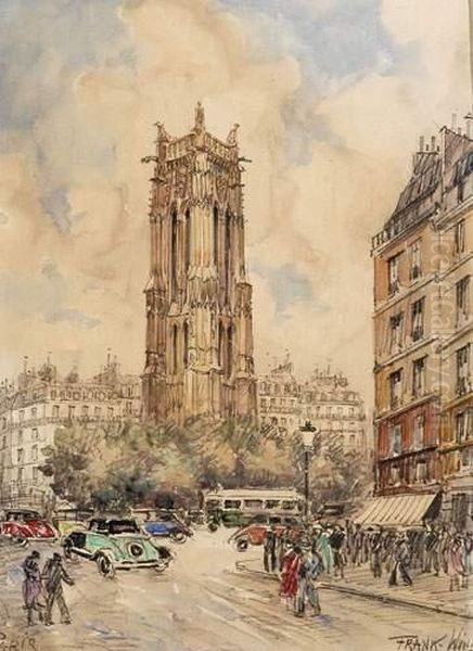 La Tour Saint Jacques, Paris Oil Painting by Frank Will