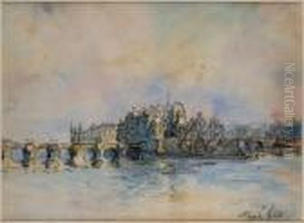 Paris, Le Pont-neuf Et La Pointe Du Vert-galant Oil Painting by Frank Will