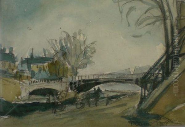 Quai De Seine A Paris Oil Painting by Frank Will