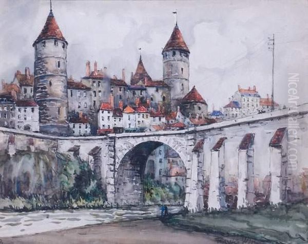 Vue De Saumur En Auxois Oil Painting by Frank Will