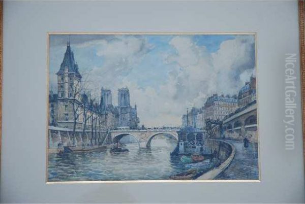 Vue De Paris Oil Painting by Frank Will