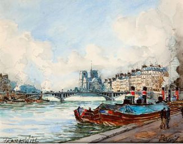 < Paris, Le Pont Sully >. Oil Painting by Frank Will