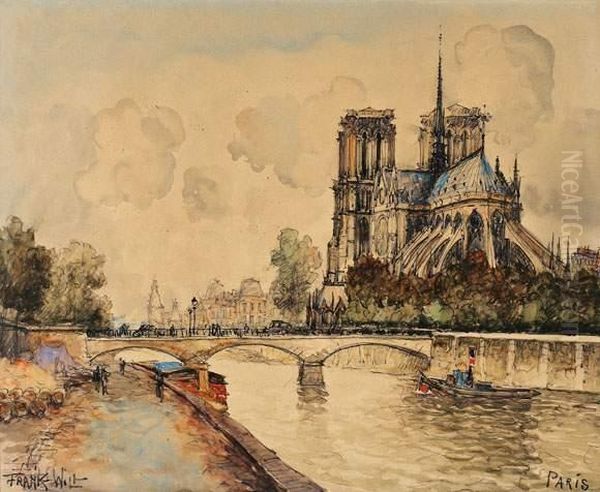  Notre Dame Et La Seine  Oil Painting by Frank Will