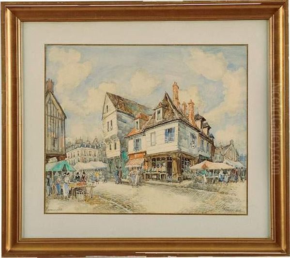 le Marche De Louviers Oil Painting by Frank Will