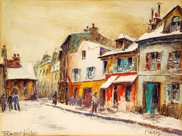 La Place Du Tertre Sous La Neige Oil Painting by Frank Will