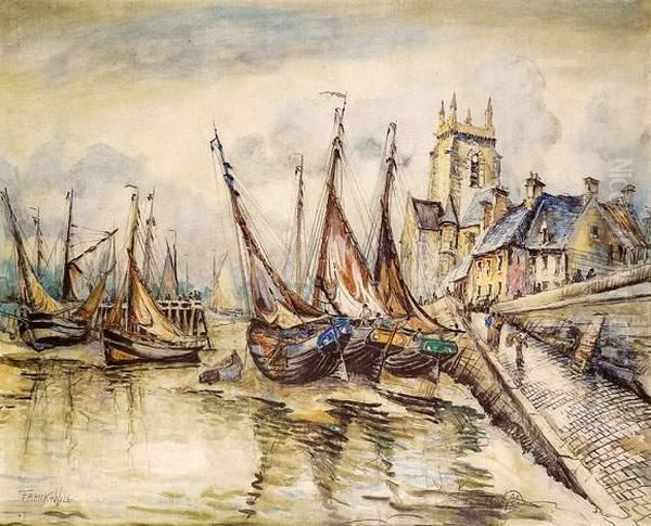 Voiliers A Barfleur Oil Painting by Frank Will