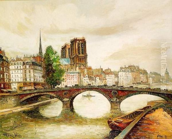 Paris, Le Pont Louis Philippe Oil Painting by Frank Will