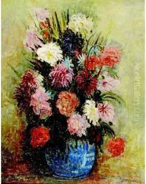 Grand Bouquet De Fleurs Oil Painting by Frank Will