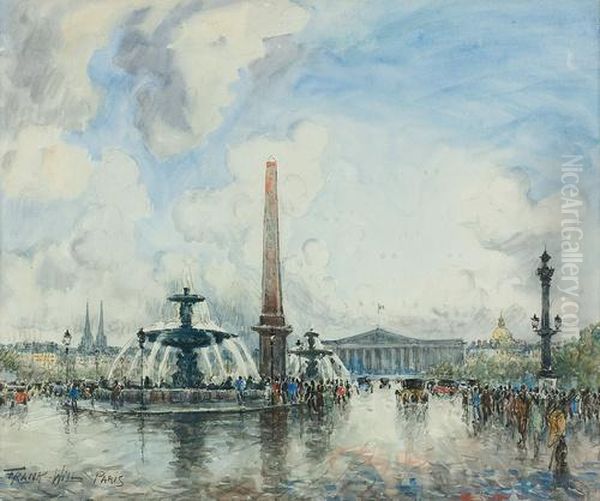 Place De La Concorde In Paris. Oil Painting by Frank Will