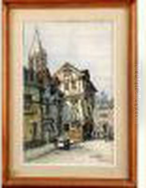 la Rue Saint-romain A Rouen Oil Painting by Frank Will