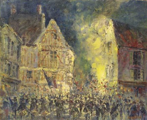 Le Defile Du 14 Juillet Oil Painting by Frank Will