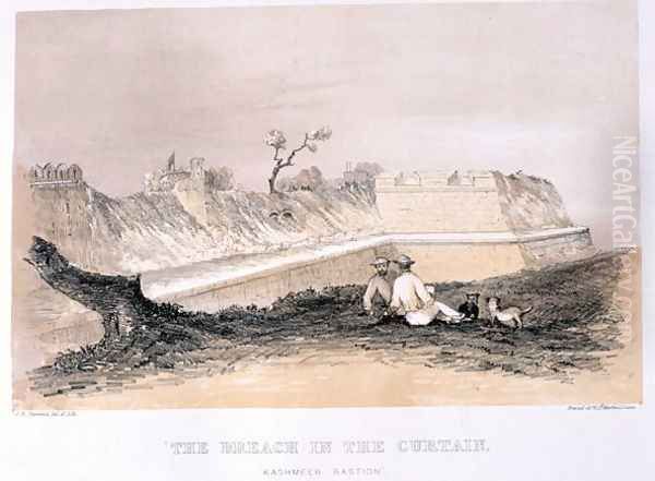 The Breach in the Curtain, published by T. McLean, 1858 Oil Painting by J.R. Turnbull