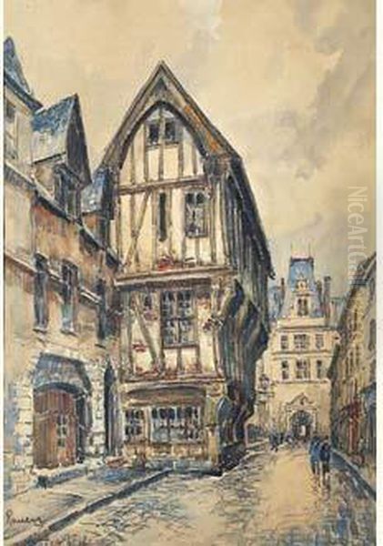 Rue Du Vieux Rouen Oil Painting by Frank Will