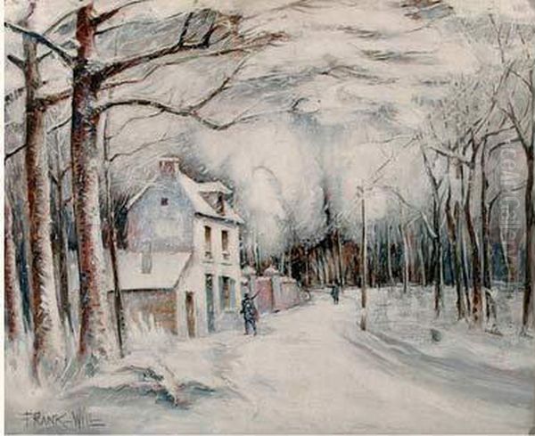 Paysage De Neige, Circa 1930 Oil Painting by Frank Will