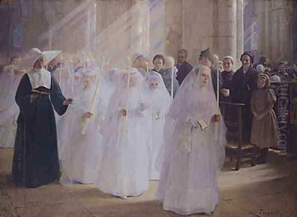 Solemn Communion Oil Painting by Jules Triquet