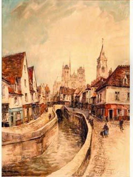 Quartier De St Leu Et La Cathedrale D'amiens by Frank Will